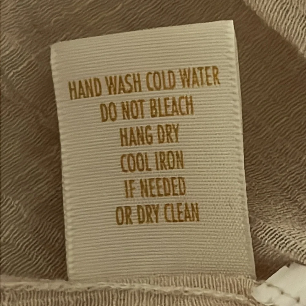 Vintage Adiva Beige Boho Crochet Flutter Sleeve Top Size M - Picture 8 of 10